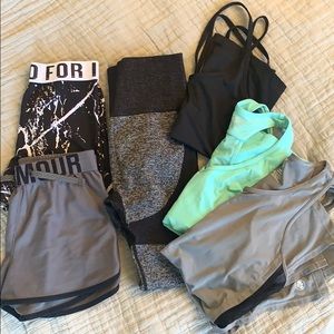 BUNDLE of WORKOUT tanks, leggings, spandex, shorts